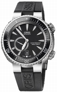 Black Oris 643-7638-7454RS Mens Titanium Watch