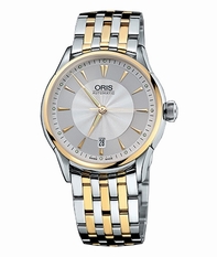 Silver Oris 733-7591-4351MB Mens Stainless Steel Watch