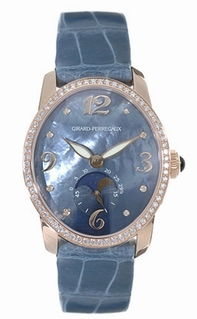 Blue Girard Perregaux 80490-D52-A261-KK1 Womens Rose Gold Watch