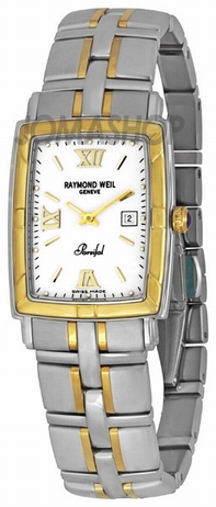 White Raymond Weil 9340-STG-00307 Mens Yellow Gold Watch