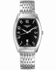 Black Longines L2.655.4.53.6 Mens Stainless Steel Watch