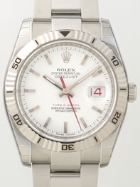 Rolex Datejust Mens 116264WSO White with Stick Markers Dial Watch