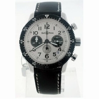 Mens Bell Ross Classic Pilot Chronograph Stainless Steel Watch