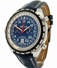 Blue Breitling BR-0815P Mens White Gold Watch