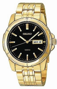 Seiko Dress Gold-Tone SGGA58 Black Dial Watch