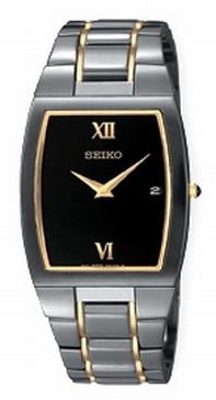 Seiko Dress Two-Tone SKP341 Black Dial Watch