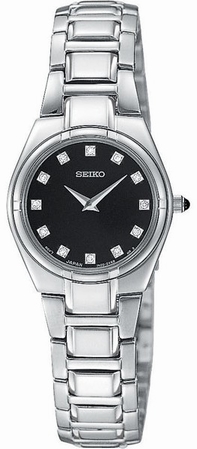 Quartz Seiko SUJE25 Womens Black Watches