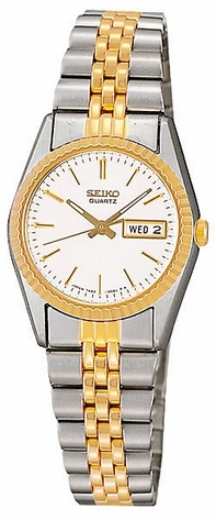 White Seiko SWZ054 Womens Two Tone Watch