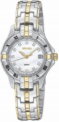 Seiko Diamond SXDA32 Two Tone Case Swiss Watch