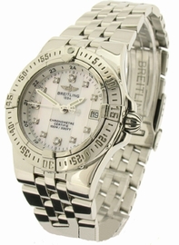 White Breitling A71340 Unisex Stainless Steel Watch