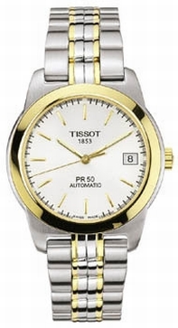 Silver Tissot T34.2.483.31 Mens Two Tone Watch