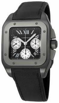 Cartier Santos 100 W2020005 Black Dial Watch