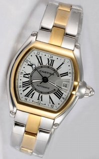 Silver Cartier W62005V2 Mens Yellow Gold Watch