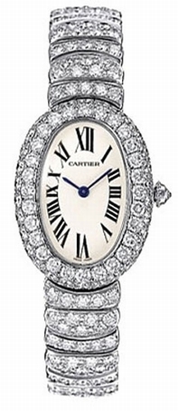 Womens Cartier Baignoire WB5103LM White Gold Watch