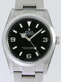 Black Rolex 114270 Mens Stainless Steel Watch