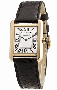 White Cartier W1018755 Mens Yellow Gold Watch