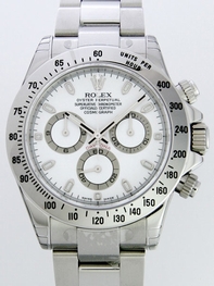 White Rolex 116520W Mens Stainless Steel Watch