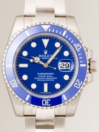 Rolex Mens 18K White Gold/Blue Ceramic Bezel Watch 116619LB