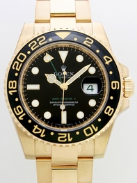 Black Rolex 116718B Mens 18k Yellow Gold Watch