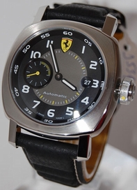 Automatic Panerai FER00002 Mens Black with Ferrari shield at 12, yellow accents Watches