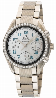 White Mother-of-pearl Omega 3515.71.00 Womens Stainless Steel Watch