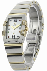 Omega 1284.79.00  White Mother of Pearl with Colored Stones Dial Watch