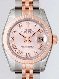 Rolex Datejust Ladies 179171 Pink Gold Dial Watch