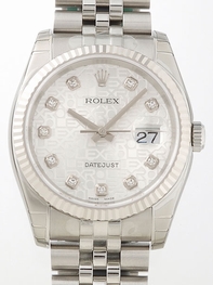 Rolex Datejust Mens 116234 Silver Jubilee Diamond Dial Dial Watch