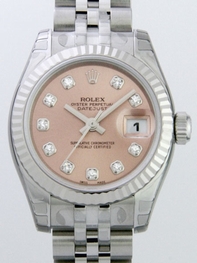 Pink Diamonds Rolex 179174 Womens Stainless Steel Watch