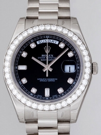 Mens Rolex President Mens 218349 18K White Gold Watch