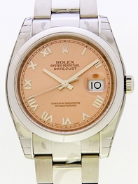 Rolex Datejust Mens 116200PRO Pink Roman Numeral Dial Watch