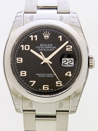 Rolex Datejust Mens 116200BKAO Stainless Steel Case Swiss Watch