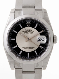 Rolex Datejust Mens 116200BKRSO Black/Silver Dial Watch