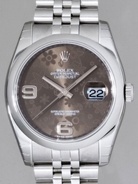 Grey Floral Rolex 116200 Mens Stainless Steel Watch