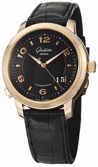 Black Glashutte 100-03-22-11-05 Mens 18K Rose Gold Watch