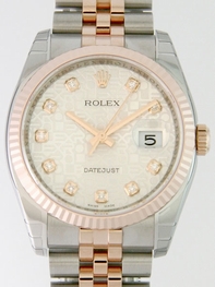 Silver Jubilee Diamond Rolex 116231 Mens 18kt Rose Gold And Stainless Steel Watch