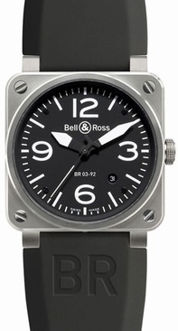 Mens Bell Ross BR03 BR 03-92 Stainless Steel Watch