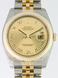 Rolex Datejust Mens 116233 18kt Yellow Gold and Stainless Steel Case Swiss Watch