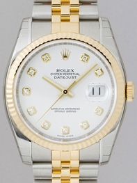 Rolex Mens 18K Yellow Gold Watch 116233WDJ