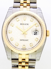 Silver Jubilee Diamonds Rolex 116233SJDJ Mens 18kt Yellow Gold and Stainless Steel Watch