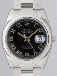 Rolex 116234 Black Roman Watch