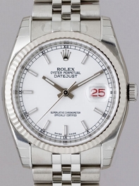 Rolex Mens 18K White Gold Watch 116234WSJ