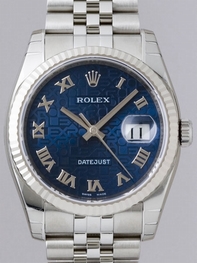 Blue Jubilee Roman Rolex 116234 Mens Stainless Steel Watch