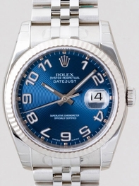 Blue Concentric Arabic Rolex 116234 Mens Stainless Steel Watch