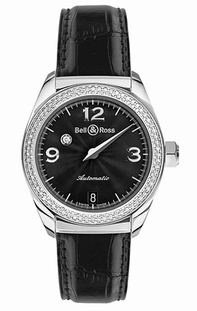 Bell Ross Vintage Mystery Diamond Black 2 Rows Black Dial Watch