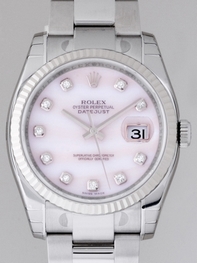 Automatic Rolex 116234 Mens Pink MOP Diamond Watches