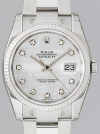 Rolex 116234 Silver MOP Diamonds Watch