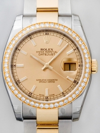 Rolex Datejust Mens 116243 Champagne Index Dial Watch