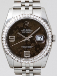 Rolex 116244 Black Floral Watch