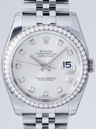 Automatic Rolex 116244 Mens Silver Diamonds Watches